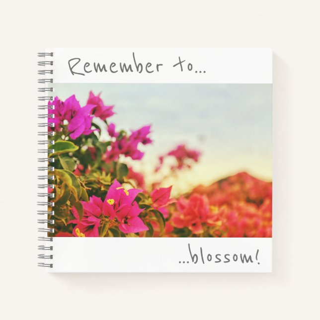 Denken Sie daran, blühen Bougainvillea Blume Noteb Notizbuch (Vorderseite)