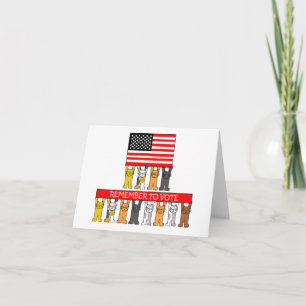 Denken Sie daran, Cartoon-Katzen und die US-Flagge Karte