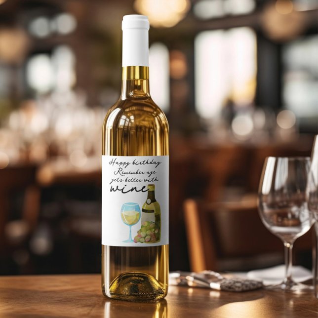 Denken Sie daran, das Alter wird besser mit Wein g Weinetikett (Remember Age Gets Better With Wine Happy Birthday bottle label from Ricaso. Ideal for gifting wine
)