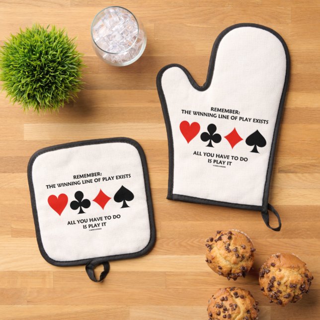 Denken Sie daran: Die Gewinnlinie existiert nur no Ofenhandschuh & Topflappen-Set (Oben Unten)