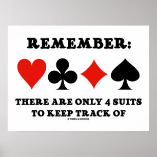 Denken Sie daran: Es gibt nur 4 Anzüge, die Behalt Poster