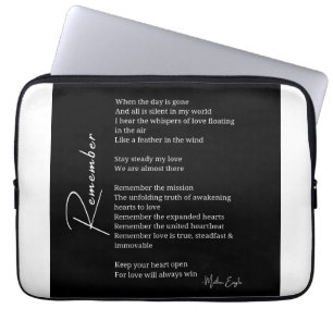 Denken Sie daran, Liebe Gedicht Plakatwand Dekorat Laptopschutzhülle