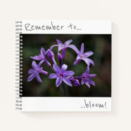 Denken Sie daran, Lila Blue Flowers Notebook zu bl Notizbuch