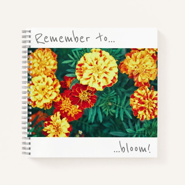 Denken Sie daran, Marigold Blume Notebook zu blühe Notizbuch (Vorderseite)