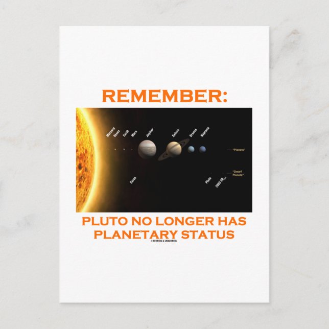 Denken Sie daran: Pluto hat keinen Planetenstatus  Postkarte (Vorderseite)