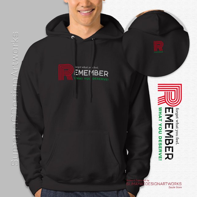 Denken Sie daran, Red Green | Schwarzer Männerhood Hoodie (Von Creator hochgeladen)