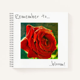 Denken Sie daran, Rote Rose Blume Notebook zu blüh Notizbuch