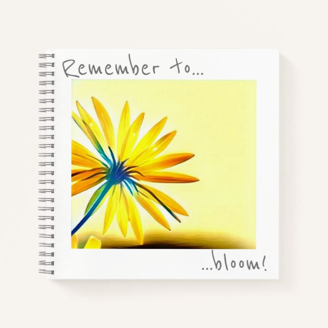 Denken Sie daran, Sonnengelbe Blume-Notebook zu bl Notizbuch (Vorderseite)