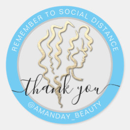 Denken Sie daran, soziale Distanz Schönheit Behalt Runder Aufkleber