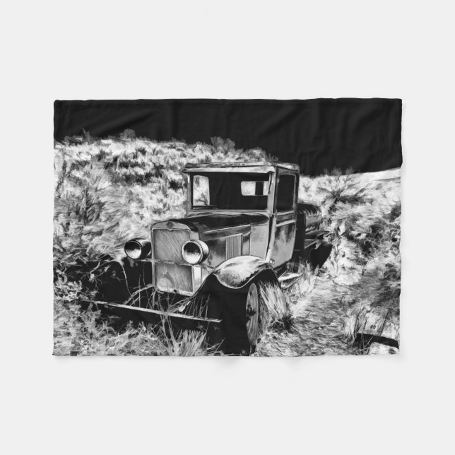 Denken Sie daran, wann - Vintager LKW Fleecedecke (Vorderseite (Horizontal))