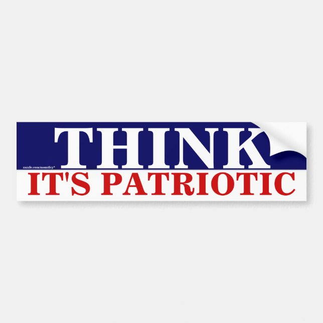 DENKEN Sie, DASS ES PATRIOTISCHER AUTOAUFKLEBER (Vorne)