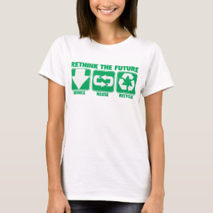 Denken Sie die Zukunft über, recyceln Sie T-Shirt