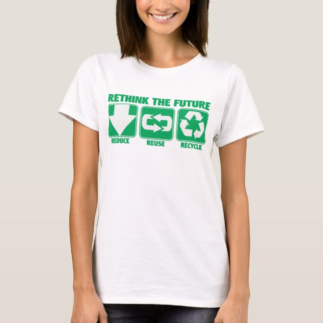 Denken Sie die Zukunft über, recyceln Sie T-Shirt (Vorderseite)