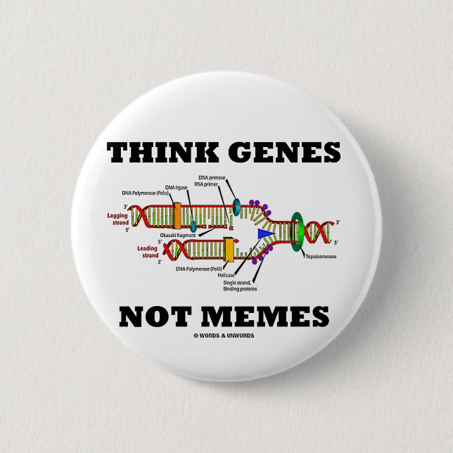 Denken Sie Gene nicht Memes (DNS-Reproduktion) Button (Vorderseite)