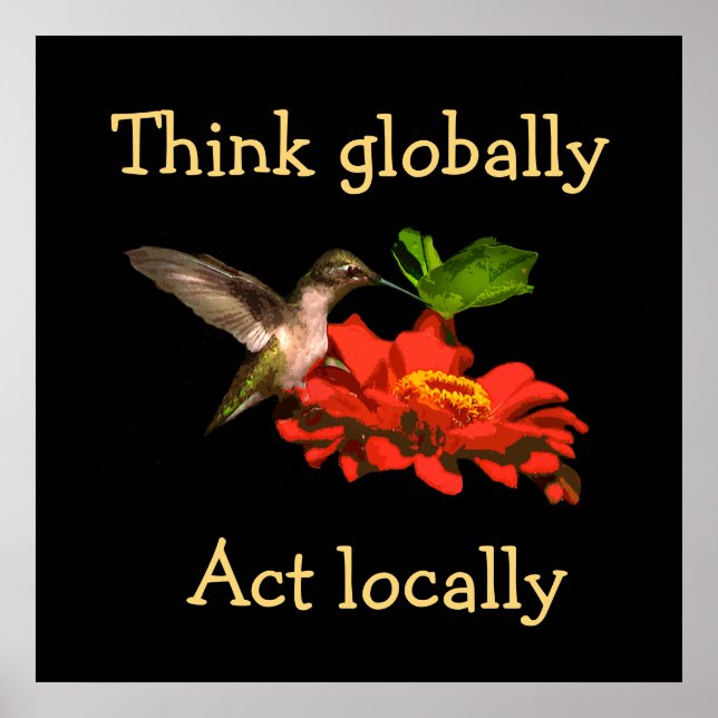 Denken Sie global handeln lokal Hummingbird Poster (Vorne)