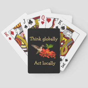 Denken Sie global handeln lokal Red Playing Cards Spielkarten
