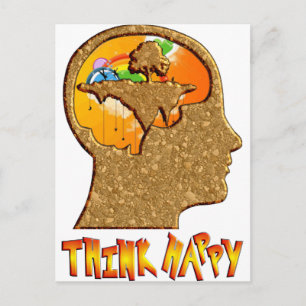 Denken Sie glückliches Postkarte