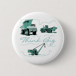 Denken Sie große Bau-T-Scheiße und Geschenke Button