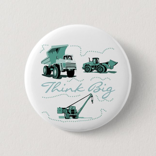 Denken Sie große Bau-T-Shirts und Geschenke Button (Vorderseite)