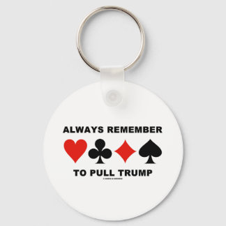 Denken Sie immer daran, Trump zu ziehen (vier Card Schlüsselanhänger