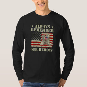 Denken Sie immer daran, unsere Helden Kampfstiefel T-Shirt