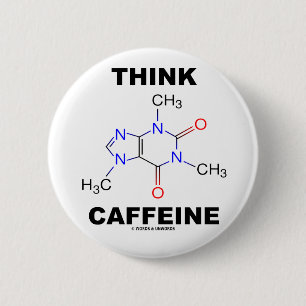 Denken Sie Koffein (Koffein-chemisches Molekül) Button