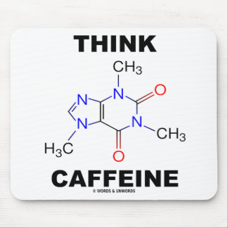 Denken Sie Koffein (Koffein-chemisches Molekül) Mousepad