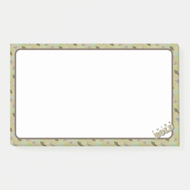 Denken Sie kühne Brainstorming Olive Green Post-it Klebezettel (Vorderseite)