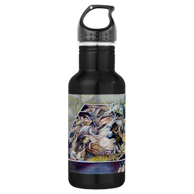 Denken Sie mal über den Tellerrand hinaus, Singapu Edelstahlflasche (Vorderseite)