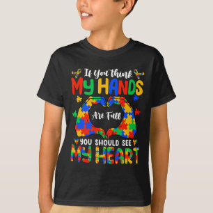 Denken Sie, meine Hände sind volles Herz Autismus T-Shirt