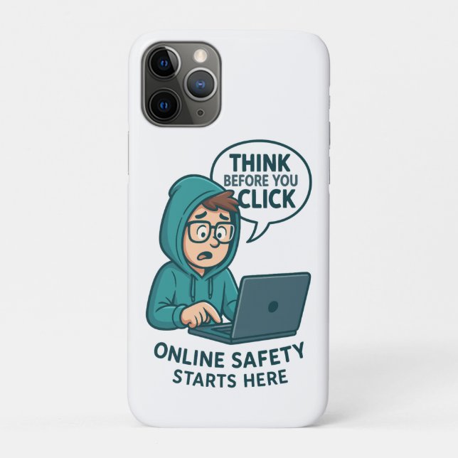 Denken Sie nach, bevor Sie klicken - Online-Sicher Case-Mate iPhone Hülle (Rückseite)