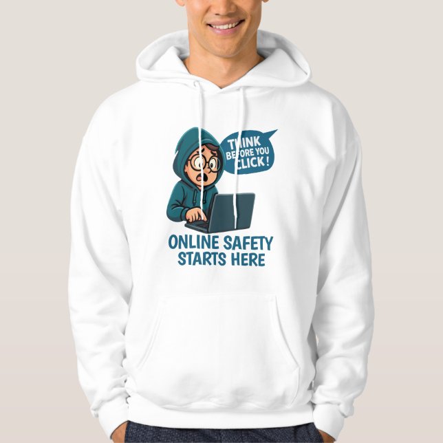 Denken Sie nach, bevor Sie klicken - Online-Sicher Hoodie (Vorderseite)