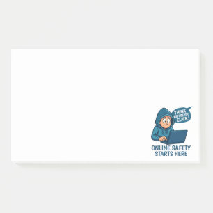 Denken Sie nach, bevor Sie klicken - Online-Sicher Post-it Klebezettel