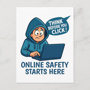 Denken Sie nach, bevor Sie klicken - Online-Sicher Postkarte