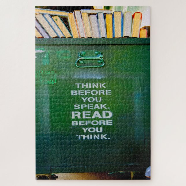 Denken Sie nach, bevor Sie weise Worte sagen Puzzle (Vertikal)