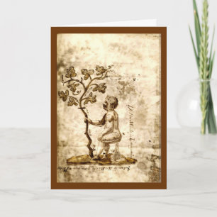 Denken Sie nur an Sie! Mittelalterliche Grußkart Karte