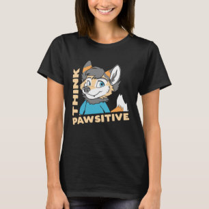 denken Sie pawsitive denken positive Niedliche OwO T-Shirt