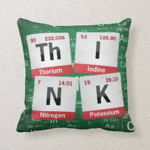 DENKEN Sie Periodensystemkissen Kissen
