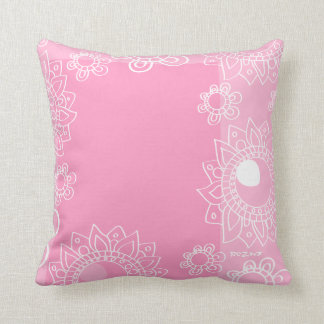 Denken Sie Pink Henna Blume Tattoo Mode Muster Kissen