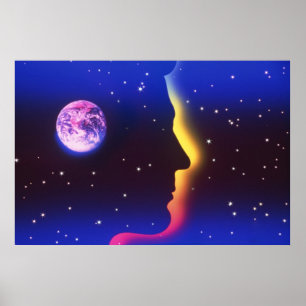 Denken Sie Planeten-Erddruck Poster