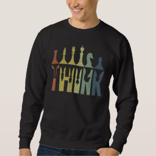 Denken Sie Retro Vintage Schachfiguren Player Scha Sweatshirt