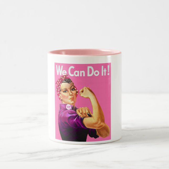 Denken Sie Rosa Zweifarbige Tasse (Mittel)