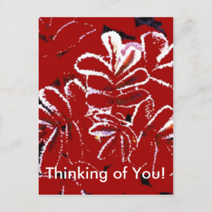 Denken Sie ~ Rote Blätter im Winter Postkarte