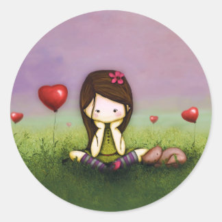 Denken Sie Runder Aufkleber