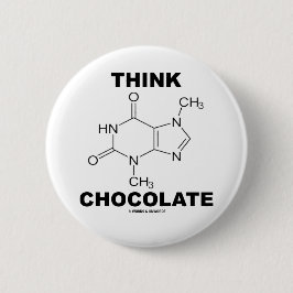 Denken Sie Schokolade (Theobromin-Molekül-Chemie) Button