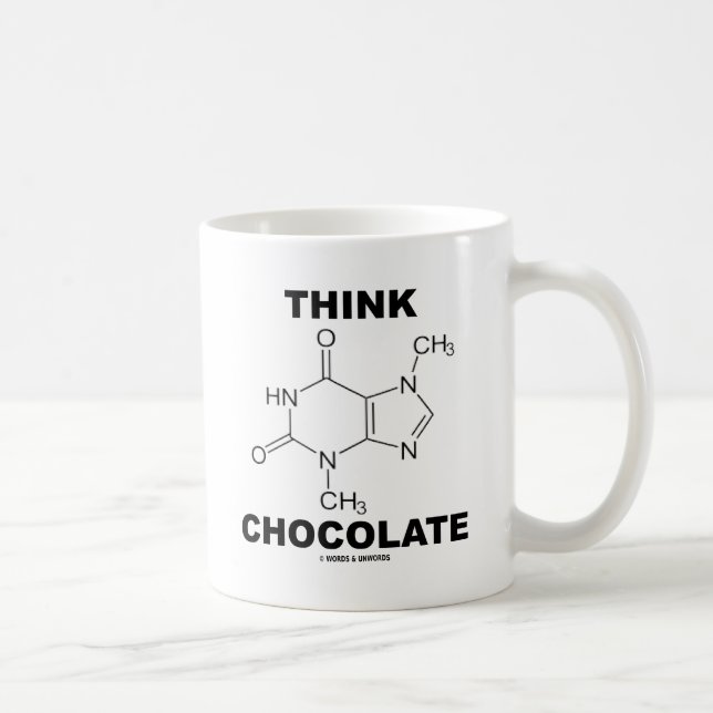Denken Sie Schokolade (Theobromin-Molekül-Chemie) Tasse (Rechts)