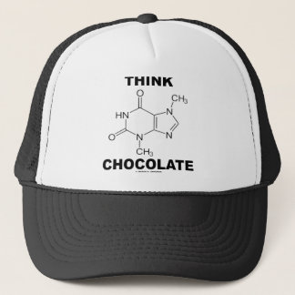 Denken Sie Schokolade (Theobromin-Molekül-Chemie) Truckerkappe