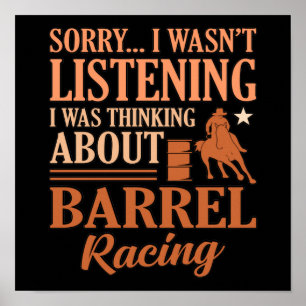 Denken Sie über Barrel Racing Pferde Racer Ra Poster