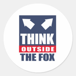 Denken Sie über den Fuchs hinaus Runder Aufkleber