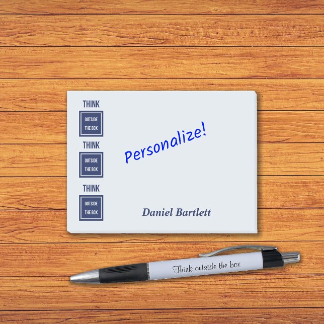 Denken Sie über den Kasten klug blau nach Post-it Klebezettel (Von Creator hochgeladen)